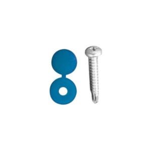 Number Plate Drill Screws & Caps – Blue – Pack Of 20