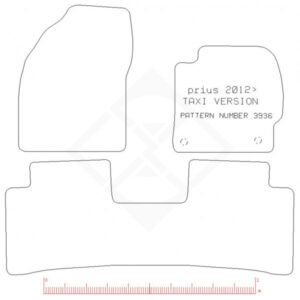 PMA Rubber Tailored Car Mat - Toyota Prius 2012-2016 Taxi Version 1 Piece Rear - Non-Returnable