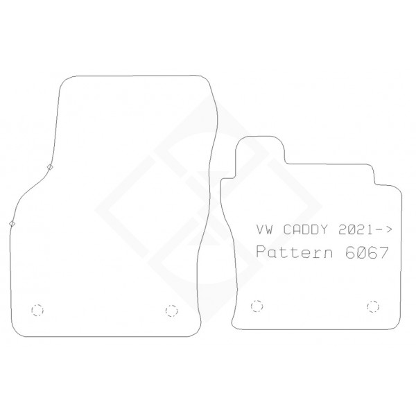 PMA Rubber Tailored Car Mat - Vw Caddy Van 2021- - Non-Returnable