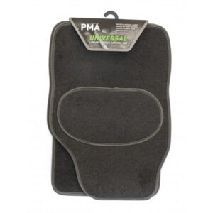 Universal Luxury Car Mat Set - 4 Piece with Grey Binding