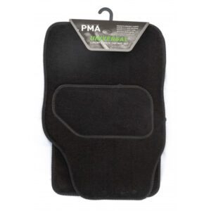 Universal Luxury Car Mat Set With Heal Pad - 4 Piece Black