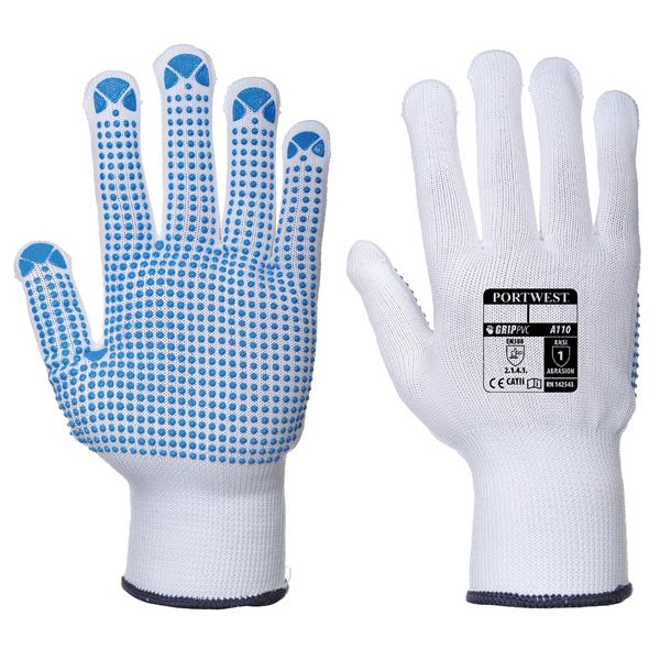 Portwest Nylon Polka Dot Gloves Large L