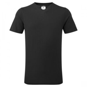 B197 - V-Neck Cotton T-Shirt Black