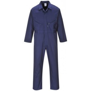Polycotton Zip Coverall - Navy - Large (Regular)
