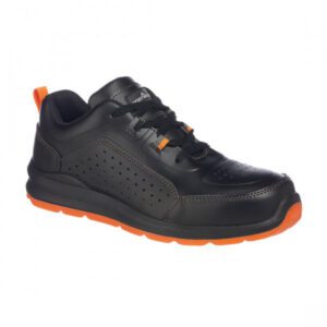 FC09 - Portwest Compositelite Perforated Safety Trainer S1P Black & Orange