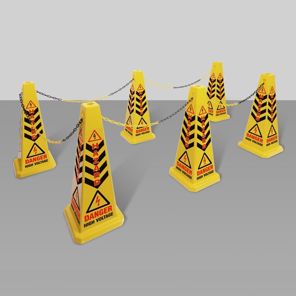PROSOL Warning Bollard 6 Cone Kit with Barrier Chain