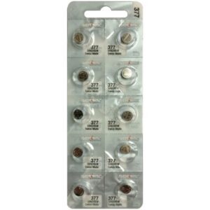Coin Cell Battery 377 - Silver Oxide 1.55V - Strip of 10