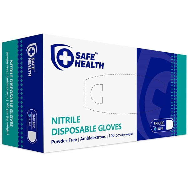 Safe Health Nitrile Powder Free Gloves - Medium