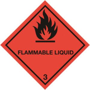 Signs & Labels Class 3 Flammable Liquid Diamond 100mm