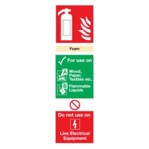 Foam Fire Extinguisher Sign - Rigid Polypropylene - 300mm x 100mm