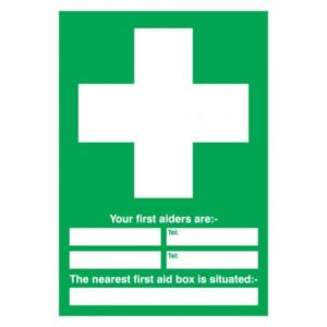 First Aider Awareness Sign - Rigid Polypropylene - 297mm x 210mm