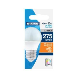 Status Bulb 2.5w = 25w = 250 lumens LED - Round - E27 - PA - Pearl - Warm White - 1 pk
