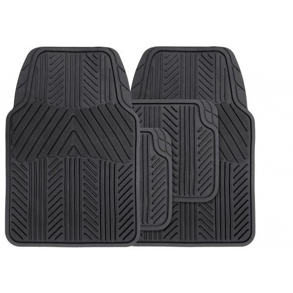 Universal Rubber Mat Set – Black – 4 Piece