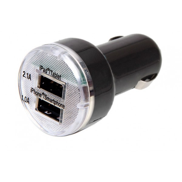 Twin USB Adaptor – Clear – 12V