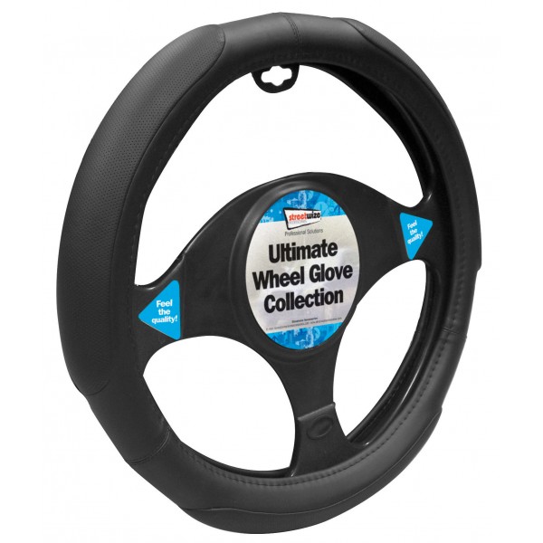 Steering Wheel Cover – Added Grip – Black/Black