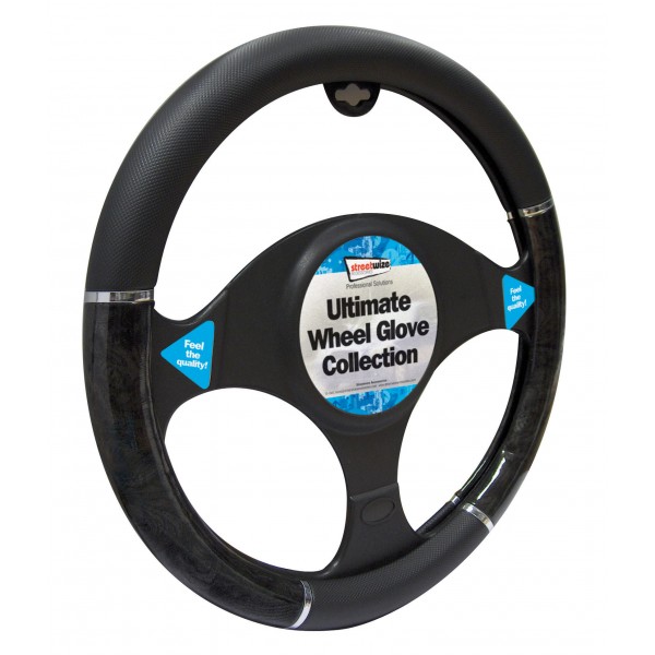 Steering Wheel Cover – Luxury – Black/Metallic