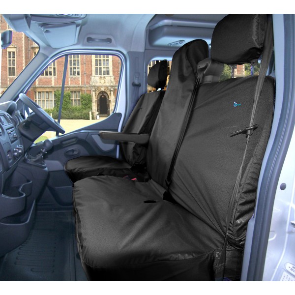 Van Seat Covers – Front Set – Black – Renault Master, Nissan NV400 & Vauxhall Movano