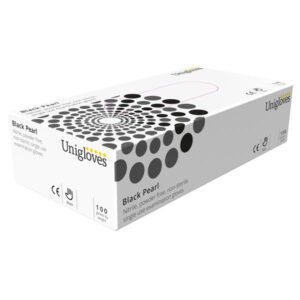 Unicare Black Nitrile Powder Free Gloves - Large