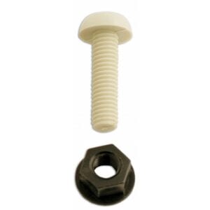 Number Plate Plastic Nut & Screw – White