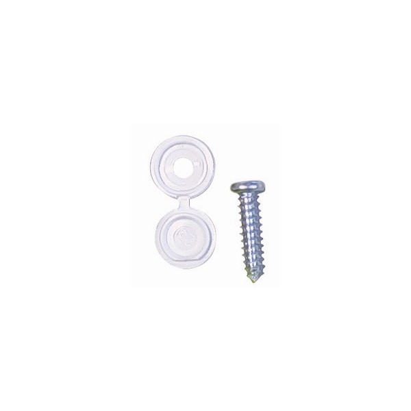 thumbnail image 2 of NUTS 'N' BOLTS 100-Pack Metal License Plate Screws With White Caps – One-Way Drive 2 of 4