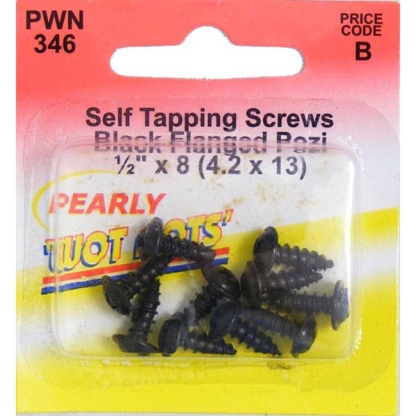 Screw Self Tap Flanged – 1/2in. x 8 Black – Pack of 10