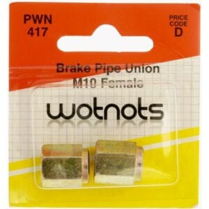 Brake Pipe Unions – Female M10 x 1 Pitch – Pack Of 2