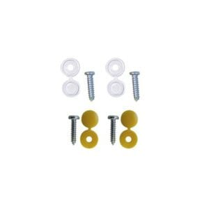 Number Plate Caps & Screws – White & Yellow – Pack Of 4