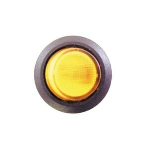 Mini Round Switch – Amber Illuminated