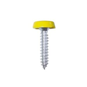 Number Plate Plastic Top Screw – Yellow – Pack Of 2