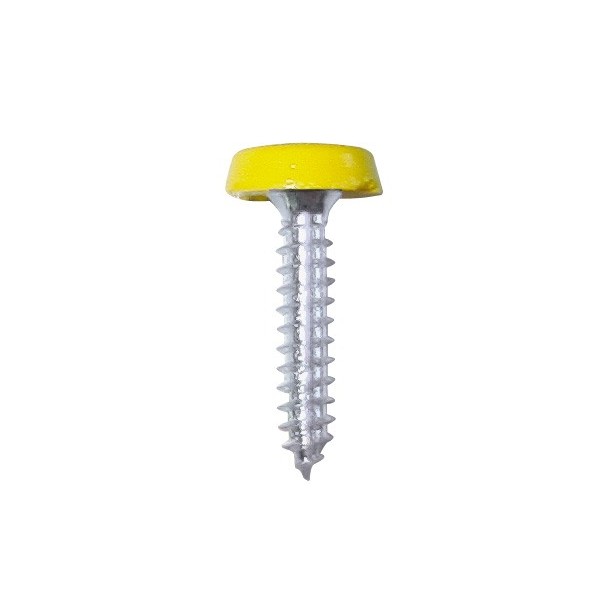 Number Plate Plastic Top Screw – Yellow – Pack Of 2