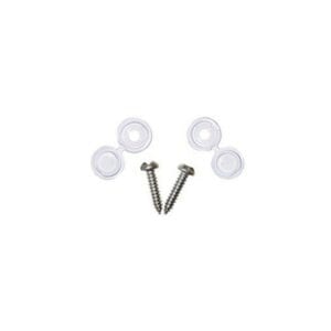 Number Plate Screws & Caps – White – No.8 x 3/4in. – Pack Of 2